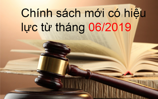 Nhiều chính sách mới có hiệu lực từ tháng 6/2019