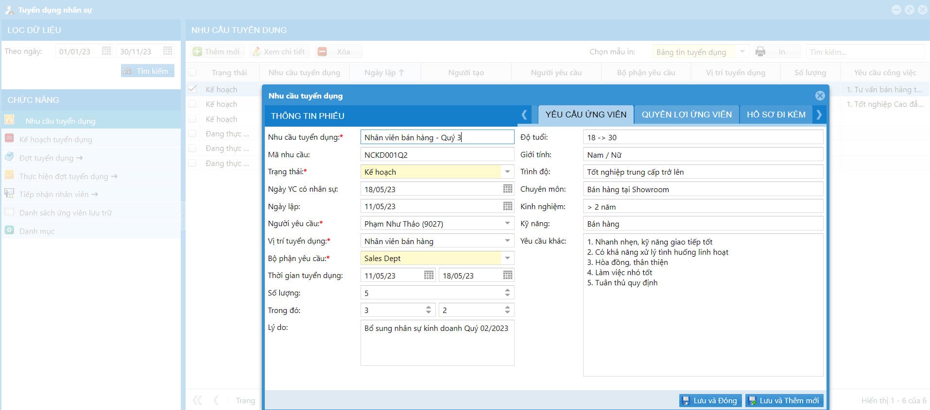 Dashboard quản lý tuyển dụng CoreHRM — báo cáo pipeline và hiệu quả tuyển dụng thời gian thực