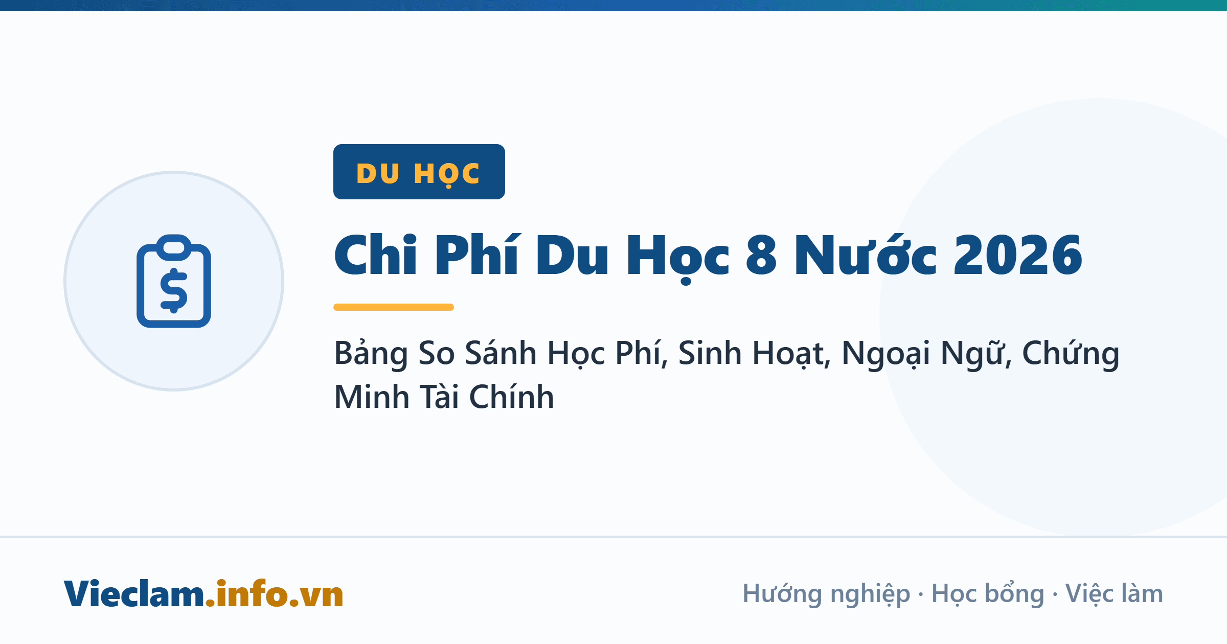 Chi Phí Du Học 8 Nước 2026: Bảng So Sánh Học Phí, Sinh Hoạt, Ngoại Ngữ, Chứng Minh Tài Chính