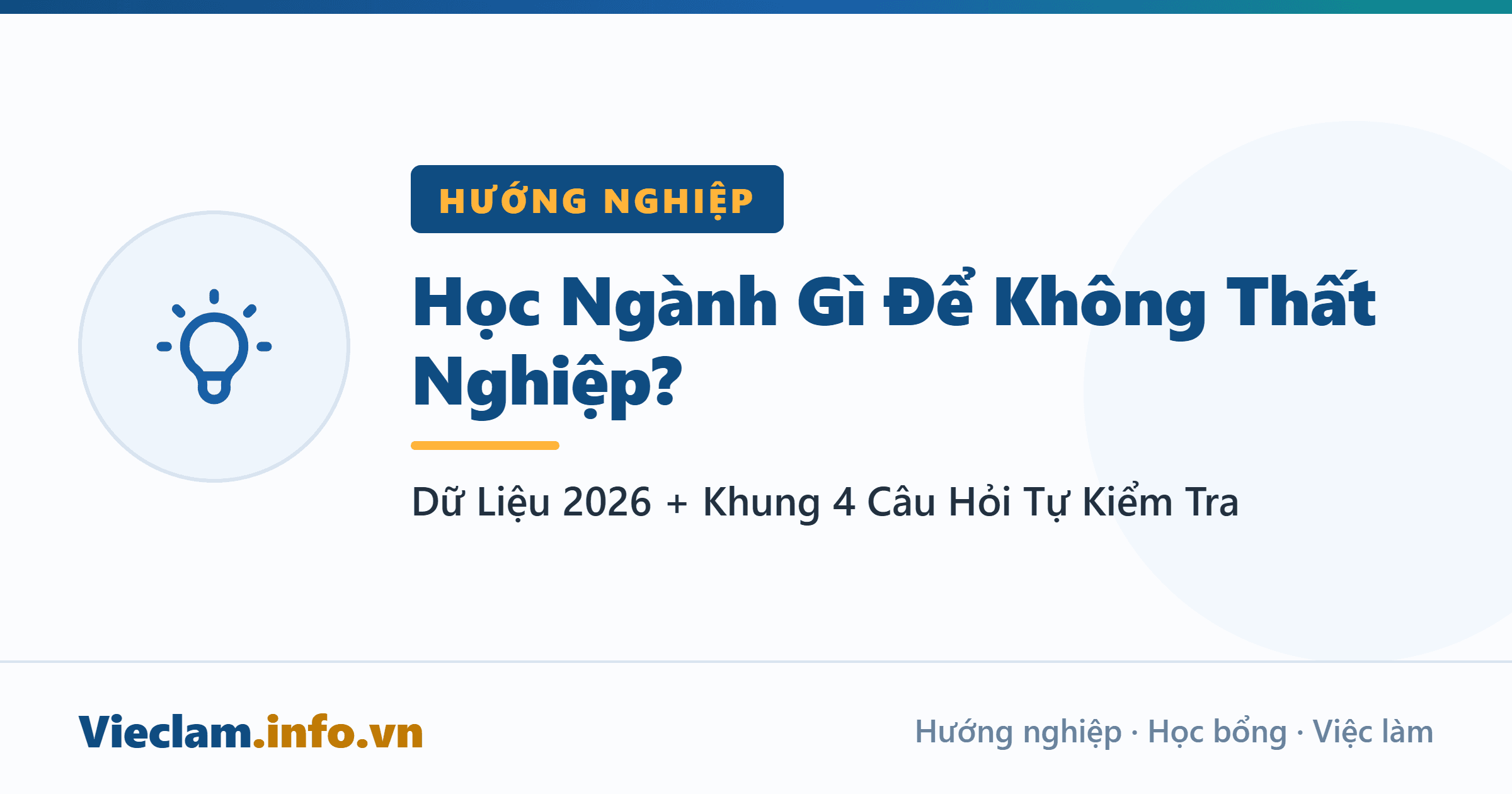 Học Ngành Gì Để Không Thất Nghiệp? Dữ Liệu 2026 + Khung 4 Câu Hỏi Tự Kiểm Tra