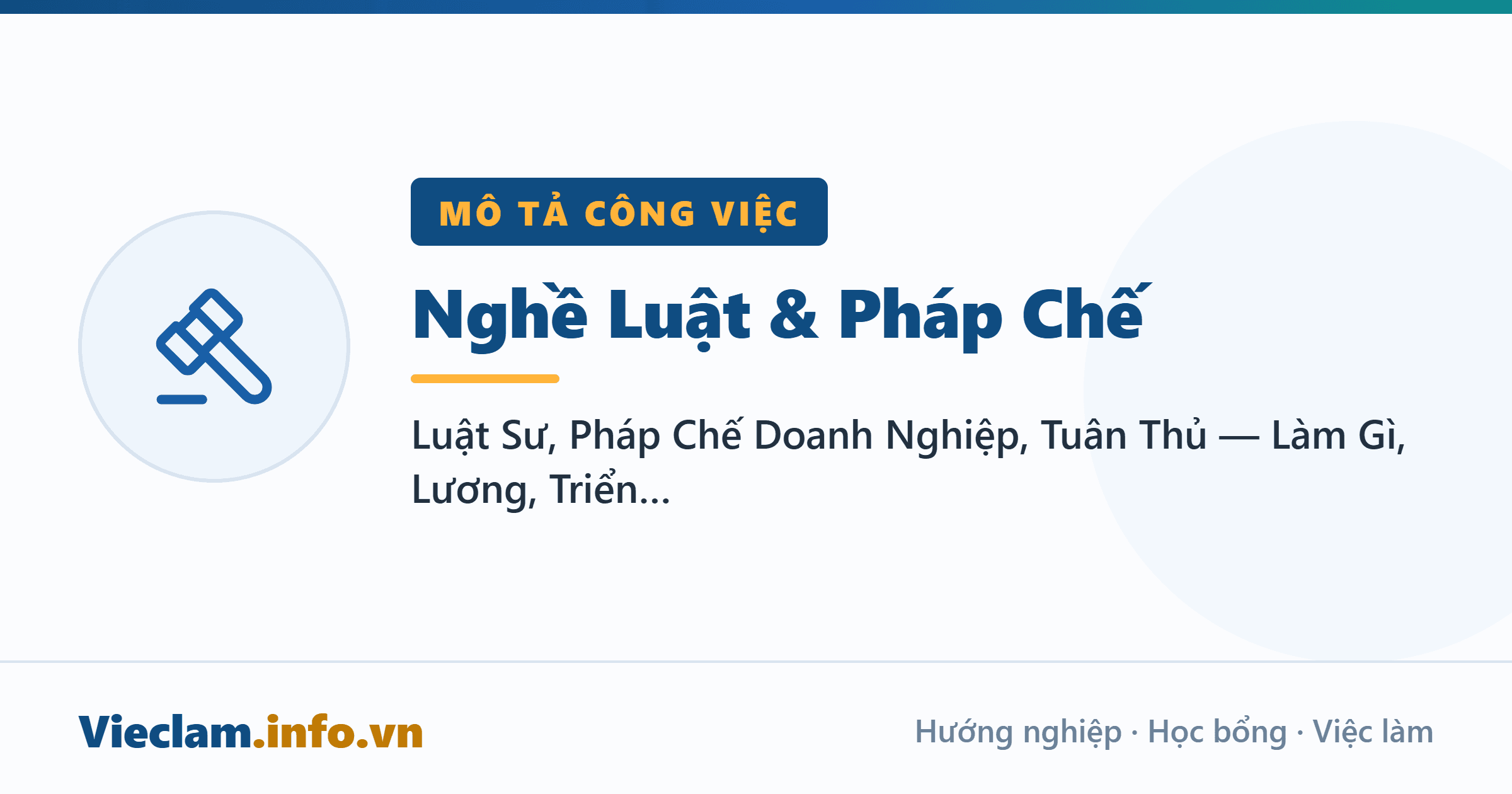 Nghề Luật & Pháp Chế: Luật Sư, Pháp Chế Doanh Nghiệp, Tuân Thủ — Làm Gì, Lương, Triển Vọng (2026)