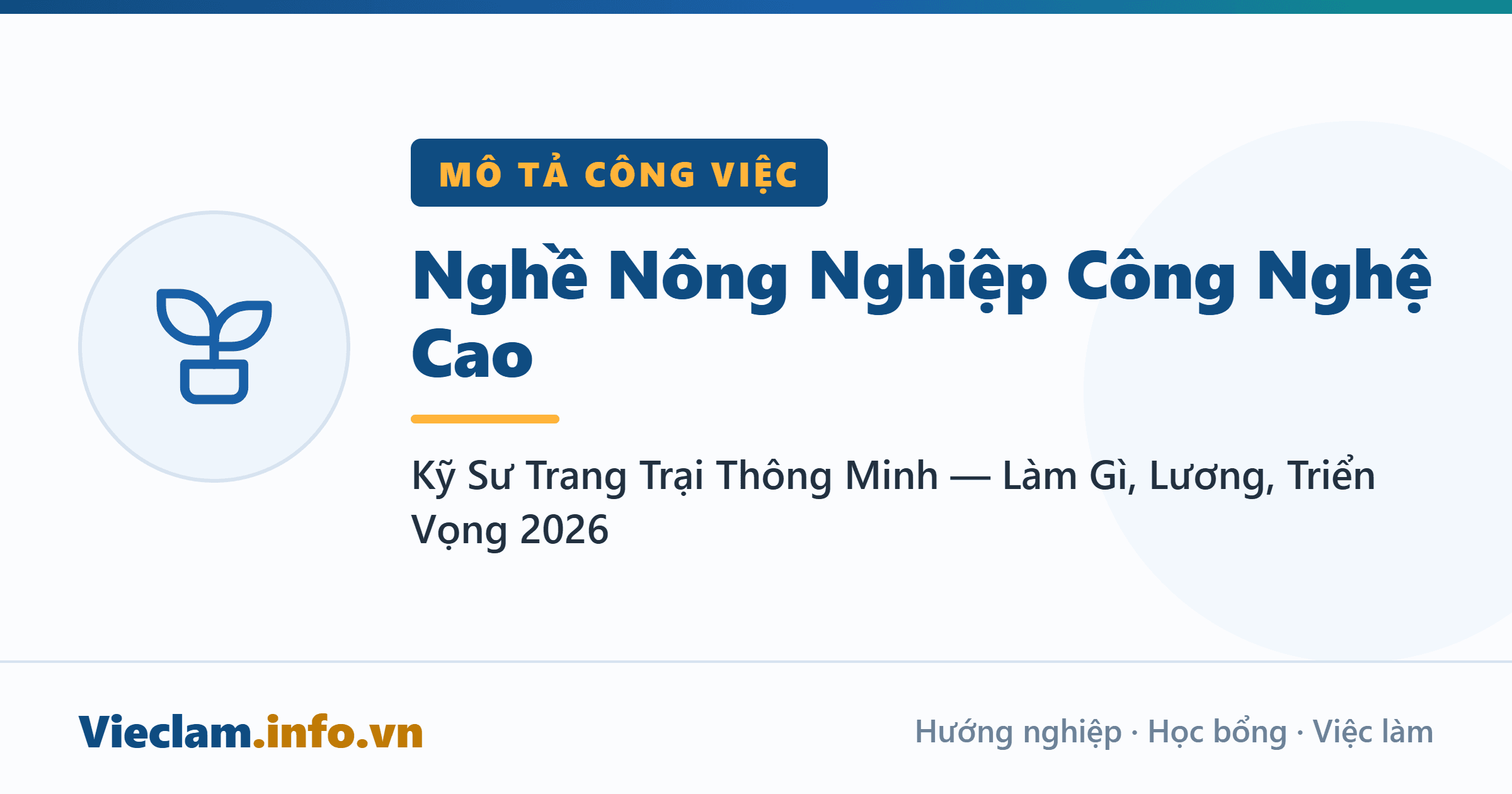 Nghề Nông Nghiệp Công Nghệ Cao: Kỹ Sư Trang Trại Thông Minh — Làm Gì, Lương, Triển Vọng (2026)